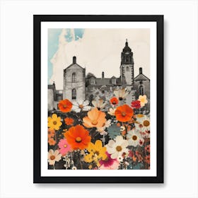 Ireland   Floral Retro Collage Style 1 Art Print