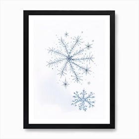 Frozen, Snowflakes, Pencil Illustration 2 Art Print