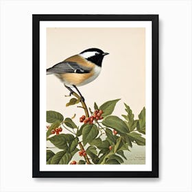 Carolina Chickadee 2 James Audubon Vintage Style Bird Art Print