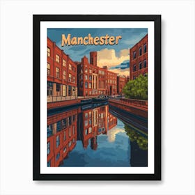 Aihrgdesign A Retro Travel Poster For Manchester Poster