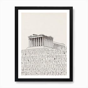 Acropolis 1 Athens Boho Landmark Illustration Art Print