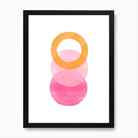 Abstract Pink Orange 1 Art Print