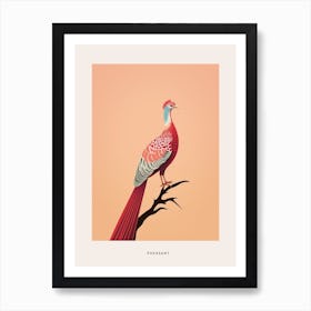 Minimalist Pheasant 5 Bird Poster Art Print