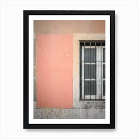 Pastel Colour Wall In Alfama Lisbon Art Print