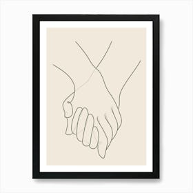 Holding hands Line Art Poster_2455582 Art Print