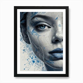 Blue Face Art Print