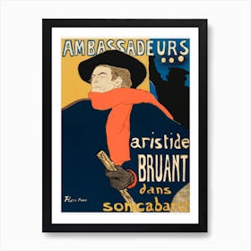 Ambassadeurs Aristide Bruant Dans Son Cabaret (1892), Henri de Toulouse-Lautrec Affiche