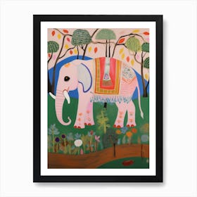 Maximalist Animal Painting Elephant 2 Art Print