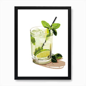 Illustration Kentucky Mule Floral Infusion Cocktail 2 Art Print