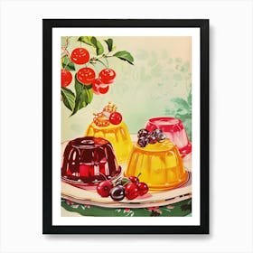 Fruity Jelly Vintage Cookbook Inspired 3 Art Print