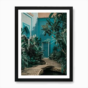 Blue Garden In Morocco 1 Art Print