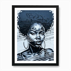 Graffiti Mural Of Beautiful Black Woman 108 Art Print