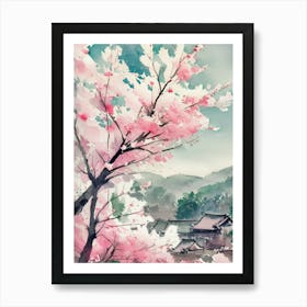 Sakura Blossom Painting Art Print