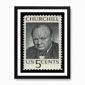1965 5 Cent Us Stamp Honoring Winston Churchill Art Print
