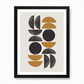 Abstract Geometric Shapes Retro Art Print