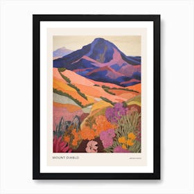 Mount Diablo United States 2 Colourful Mountain Illustration Poster Art Print