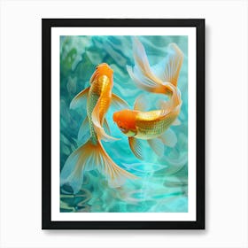 Goldfish Swimming In The Water Art Print