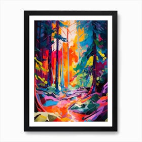 Vibrant Precisionist Forest Art Print