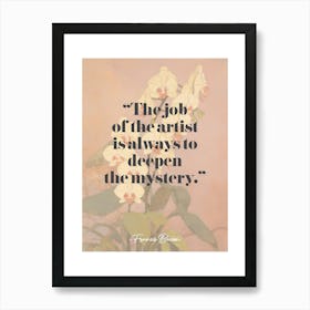 Art Quote By Francis Bacon Art Print