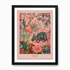 Floral Animal Painting Wombat 3 Poster Art Print