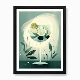 Gin And Tonic G&T Cocktail Mid Century Modern 4 Art Print