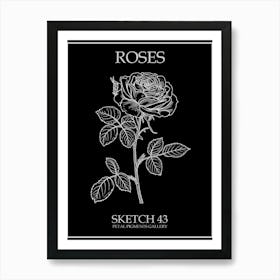 Roses Sketch 43 Poster Inverted Art Print