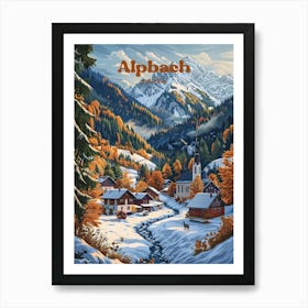 Alpbach Austria Beautiful Digital Travel Illustration Art Print