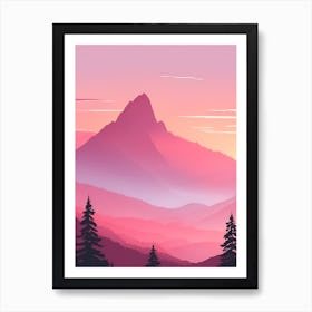 Misty Mountains Vertical Background In Pink Tone 7 Art Print