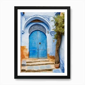 Blue Door In Chefchaouen, Morocco Art Print