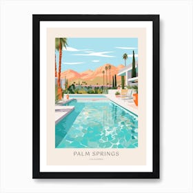 Palm Springs California 4 Midcentury Modern Pool Poster Art Print