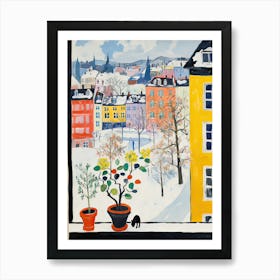 The Windowsill Of Ljubljana   Slovenia Snow Inspired By Matisse 2 Art Print