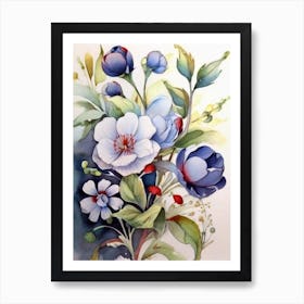 Watercolor Flowers 4 Art Print