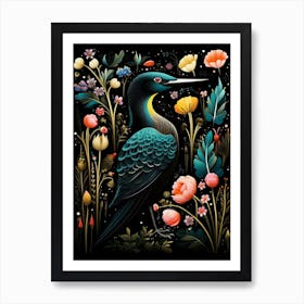 Folk Bird Illustration Common Loon 2 Art Print