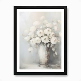 White Roses In A Vase Art Print