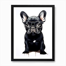 French Bulldog With Glasses Art Print