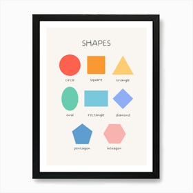 Shapes And Colors Kids and Nursery Art Print