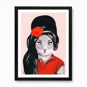 Amy Winehouse Cat Art Print