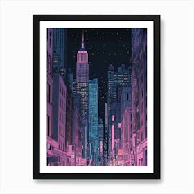 New York City Anime Illustration Art Print