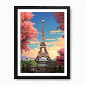 Eiffel Tower Pixel Art 2 Art Print