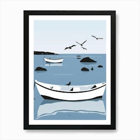 Boats In The Sea 1 Art Print