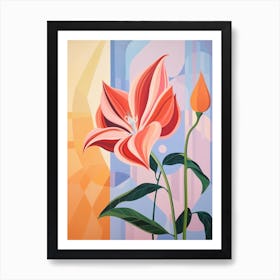 Gloriosa Lily 4 Hilma Af Klint Inspired Pastel Flower Painting Art Print