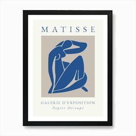 Abstract Body Blue Matisse Print Art Print