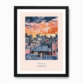 Mornings In Tokyo Rooftops Morning Skyline 4 Art Print