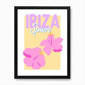 Travel Poster Ibiza (Yellow) 1 Art Print