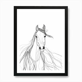 Horse Drawing animal lines art Art Print