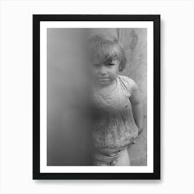 Untitled Photo, Possibly Related To Child Of Migrant Worker Standing By Tent Home Near Harlingen, Texas By Russel Art Print