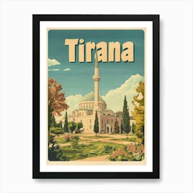 Aihrgdesign A Classic 1960s Travel Poster For Tirana 5 Art Print