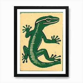 Green Day Gecko Bold Block Art Print