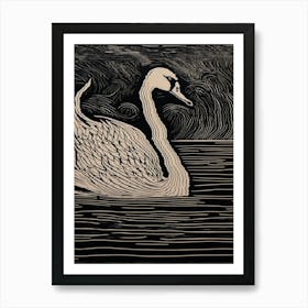 Swan On The Lake Wall Art Above Tv Art Print