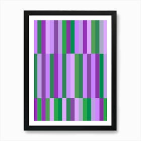 Purple And Green Stripes Art Print